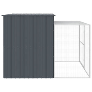 Σπιτάκι Σκύλου με Αυλή Ανθρακί 214x253x181 εκ. Γαλβαν. Χάλυβας