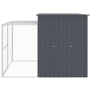 Σπιτάκι Σκύλου με Αυλή Ανθρακί 214x253x181 εκ. Γαλβαν. Χάλυβας