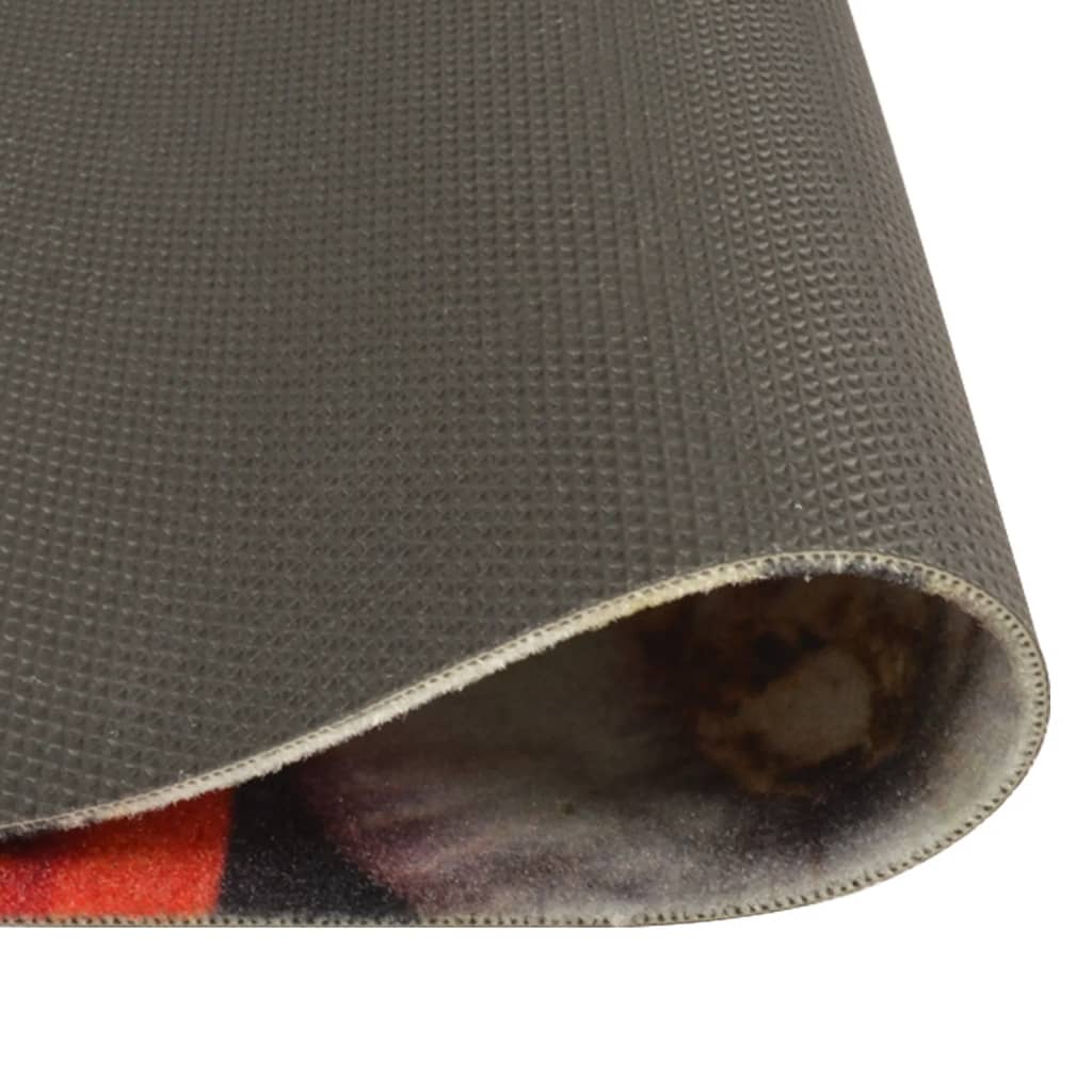 Χαλί Κουζίνας Πλενόμ. Σχέδιο Κρασί/Δείπνο 45x150 εκ. Βελούδινο - PAKOBAZAAR