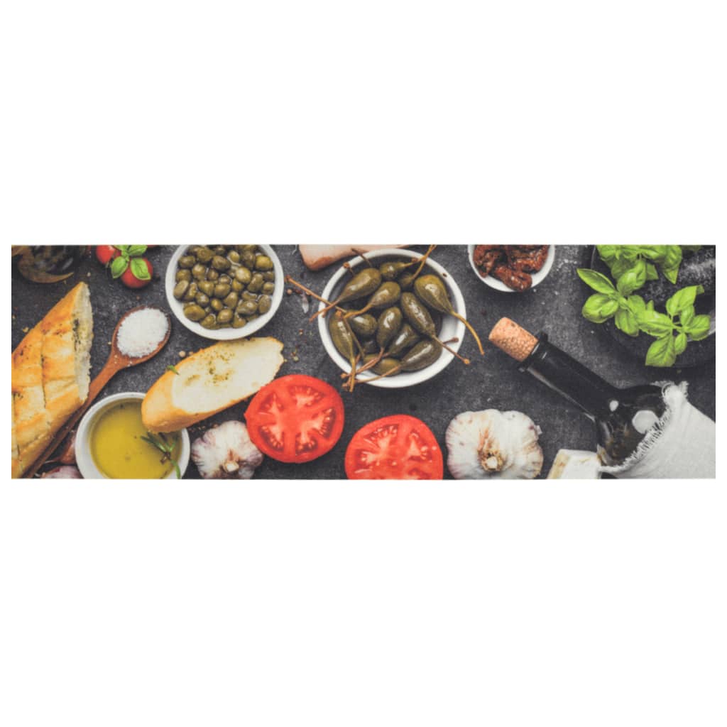 Χαλί Κουζίνας Πλενόμ. Σχέδιο Κρασί/Δείπνο 60x180 εκ. Βελούδινο - PAKOBAZAAR