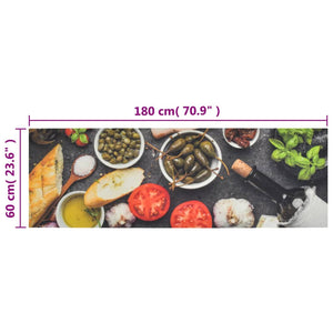Χαλί Κουζίνας Πλενόμ. Σχέδιο Κρασί/Δείπνο 60x180 εκ. Βελούδινο - PAKOBAZAAR