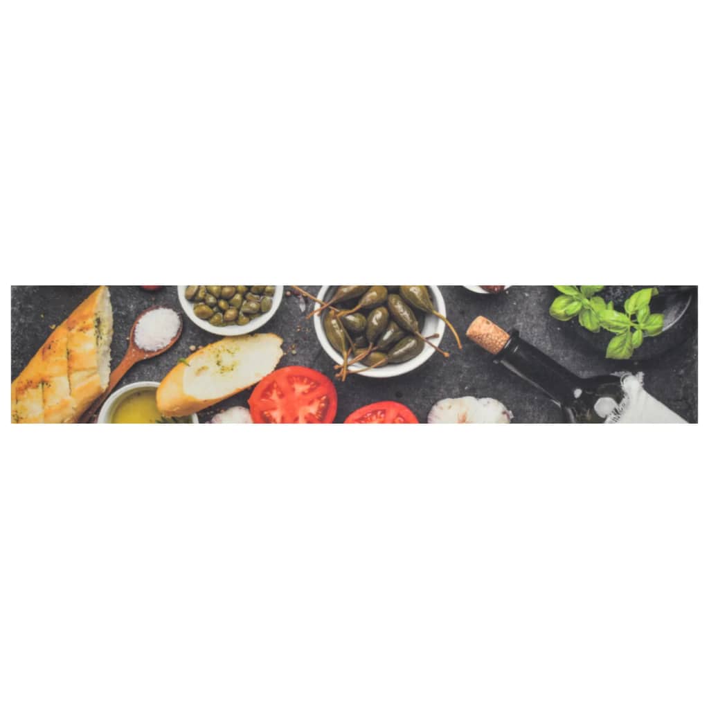 Χαλί Κουζίνας Πλενόμ. Σχέδιο Κρασί/Δείπνο 60x300 εκ. Βελούδινο - PAKOBAZAAR