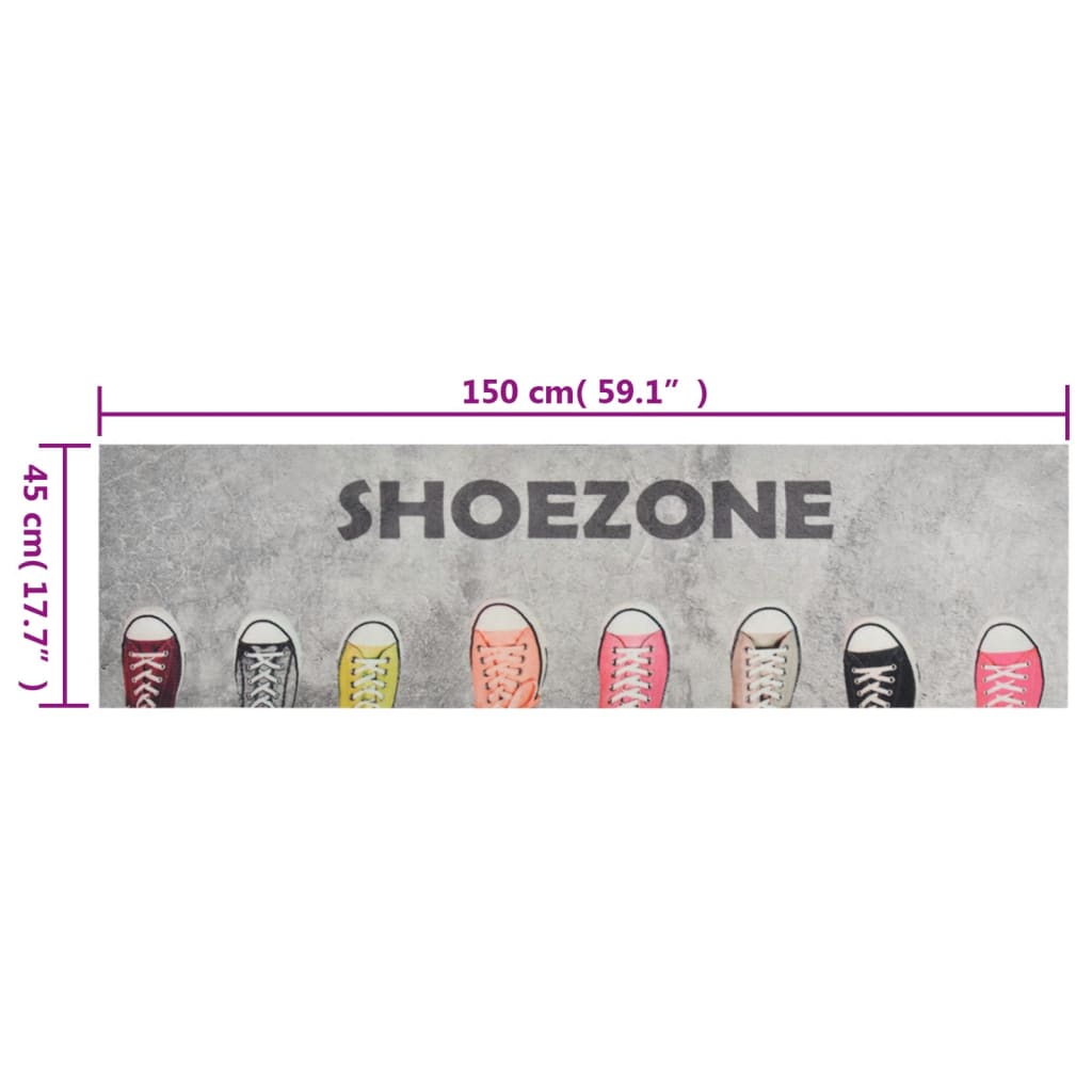 Χαλί Κουζίνας Πλενόμενο Επιγραφή Shoezone 45x150 εκ. Βελούδινο - PAKOBAZAAR