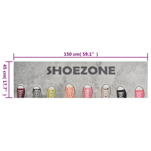 Χαλί Κουζίνας Πλενόμενο Επιγραφή Shoezone 45x150 εκ. Βελούδινο - PAKOBAZAAR