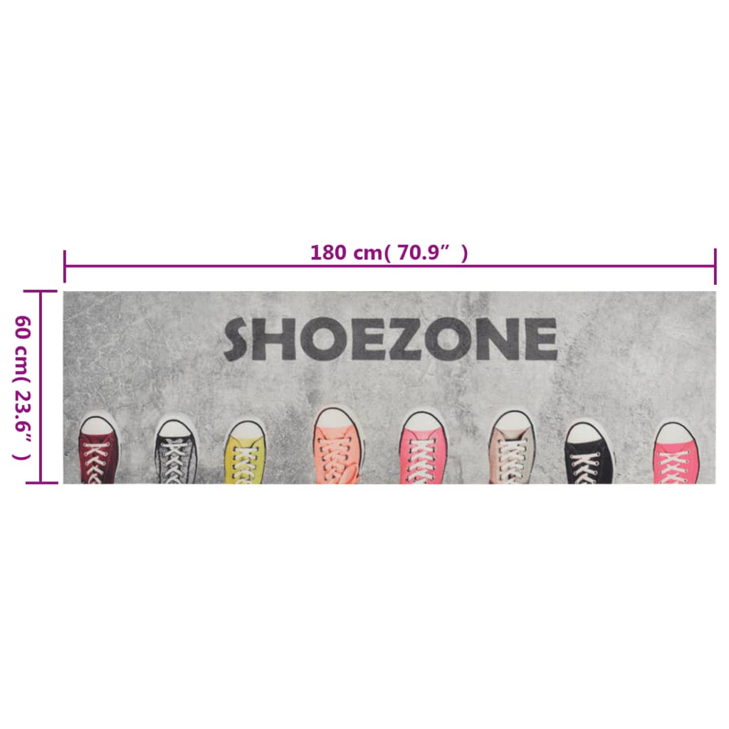 Χαλί Κουζίνας Πλενόμενο Επιγραφή Shoezone 60x180 εκ. Βελούδινο - Pakobazaar