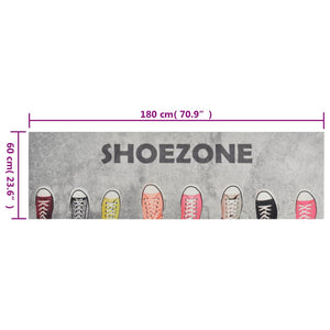 Χαλί Κουζίνας Πλενόμενο Επιγραφή Shoezone 60x180 εκ. Βελούδινο - Pakobazaar