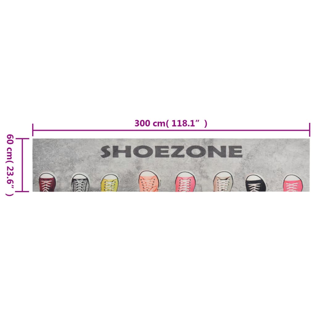 Χαλί Κουζίνας Πλενόμενο Επιγραφή Shoezone 60x300 εκ. Βελούδινο