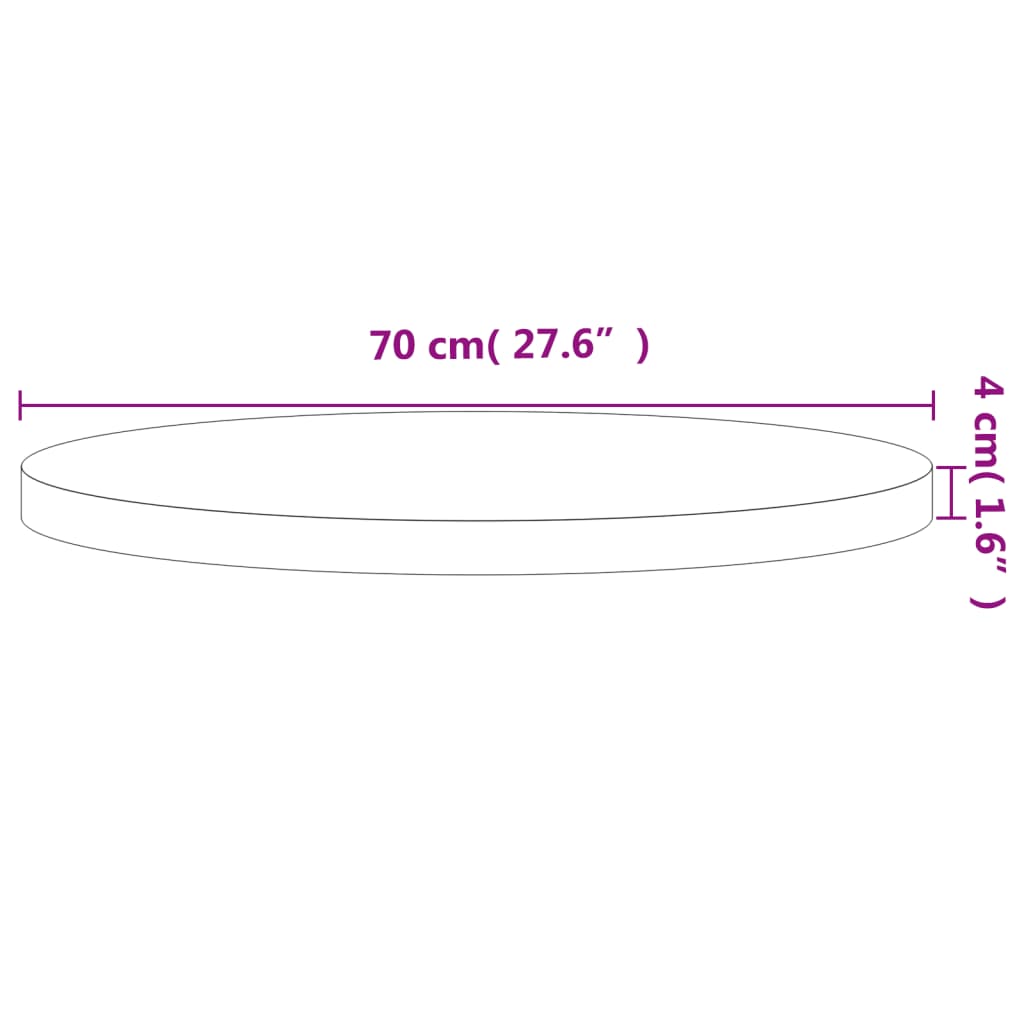 Επιφάνεια Τραπεζιού Στρογγυλή Ø70x4 εκ. Μασίφ Ξύλο Οξιάς