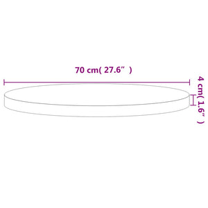 Επιφάνεια Τραπεζιού Στρογγυλή Ø70x4 εκ. Μασίφ Ξύλο Οξιάς