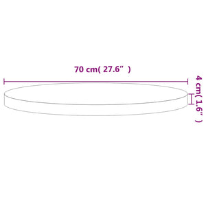 Επιφάνεια Τραπεζιού Στρογγυλή Ø70x4 εκ. Μασίφ Ξύλο Οξιάς