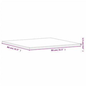 Επιφάνεια Τραπεζιού Τετράγωνη 80x80x1,5 εκ. Μασίφ Ξύλο Οξιάς