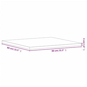 Επιφάνεια Τραπεζιού Τετράγωνη 80x80x4 εκ. Μασίφ Ξύλο Οξιάς