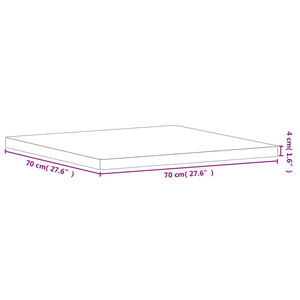 Επιφάνεια Τραπεζιού Τετράγωνη 70x70x4 εκ. Μασίφ Ξύλο Οξιάς