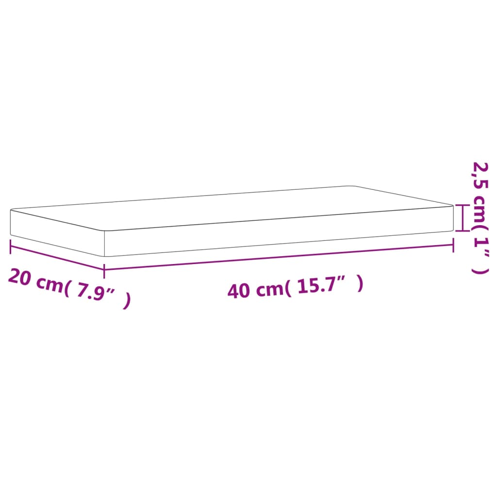 Ράφι Τοίχου 40x20x2,5 εκ. από Μασίφ Ξύλο Οξιάς