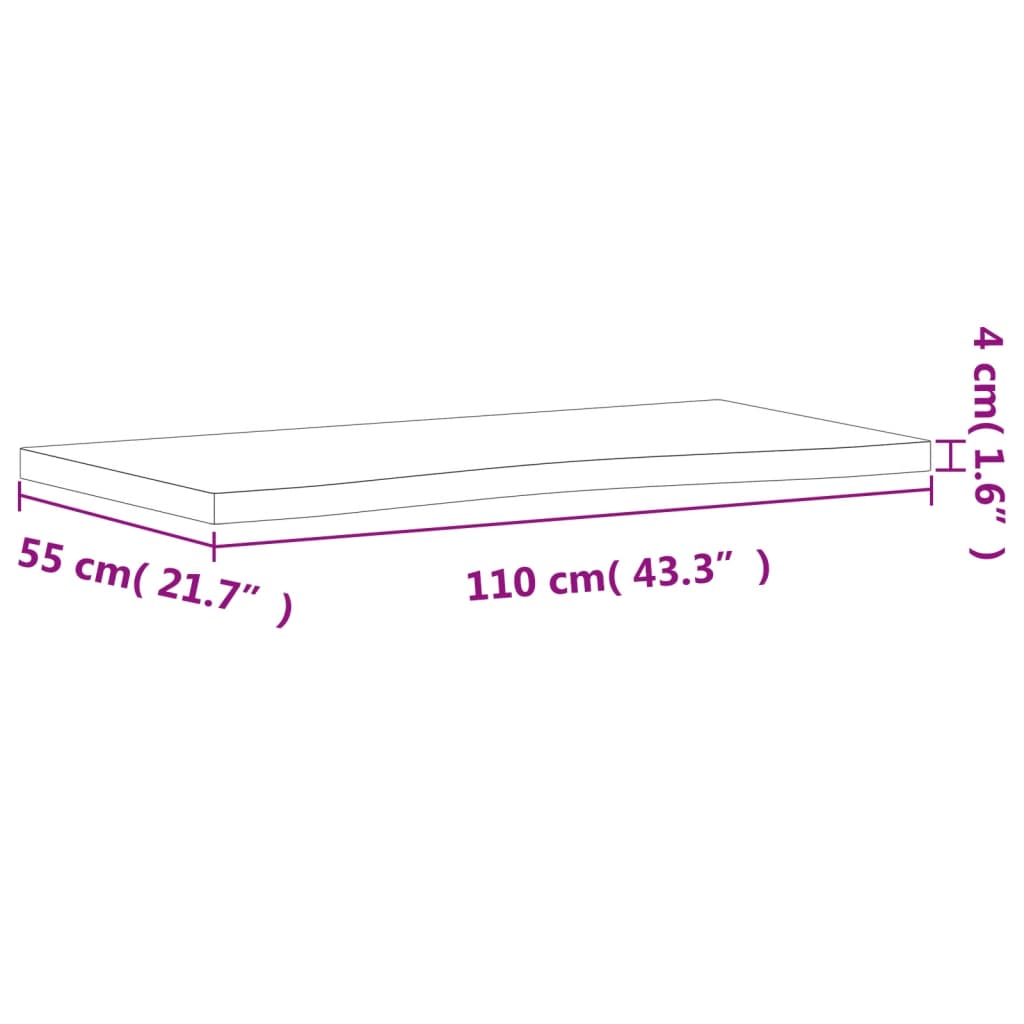 Επιφάνεια Εργασίας 110x(50-55)x4 εκ. από Μασίφ Ξύλο Οξιάς