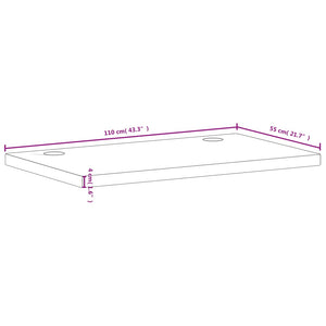 Επιφάνεια Γραφείου 110 x 55 x 4 εκ. από Μασίφ Ξύλο Οξιάς