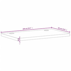Επιφάνεια Γραφείου 100x60x4 εκ. από Μασίφ Ξύλο Οξιάς