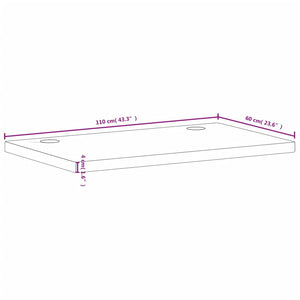 Επιφάνεια Γραφείου 110x60x4 εκ. από Μασίφ Ξύλο Οξιάς