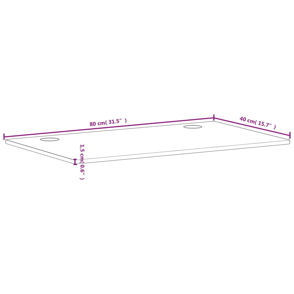 Επιφάνεια Γραφείου 80 x 40 x 1,5 εκ. Μασίφ Ξύλο Οξιάς