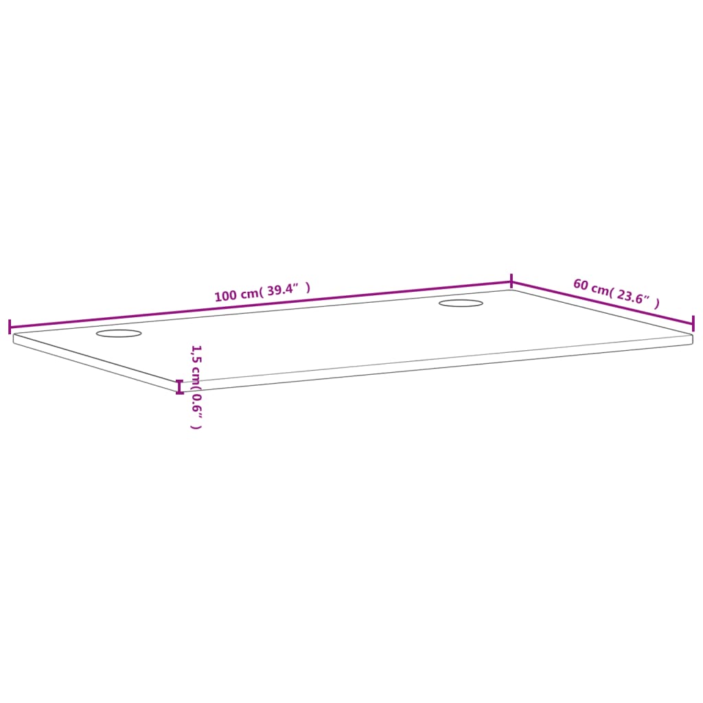 Επιφάνεια Γραφείου 100x60x1,5 εκ. από Μασίφ Ξύλο Οξιάς