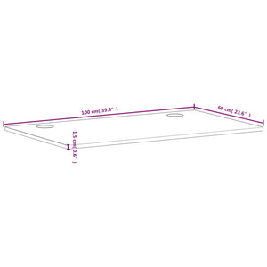 Επιφάνεια Γραφείου 100x60x1,5 εκ. από Μασίφ Ξύλο Οξιάς