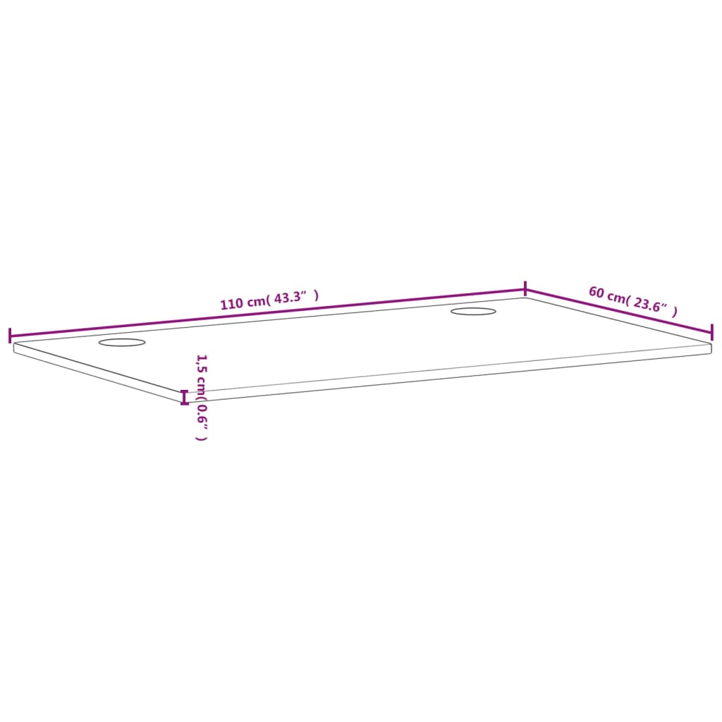 Επιφάνεια Γραφείου 110x60x1,5 εκ. από Μασίφ Ξύλο Οξιάς - Pakobazaar