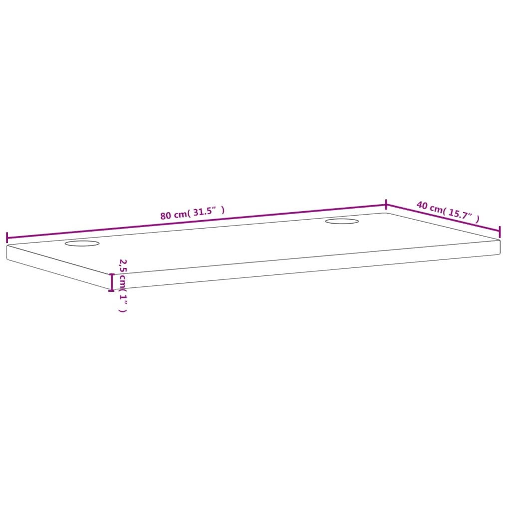 Επιφάνεια Γραφείου 80 x 40 x 2,5 εκ. Μασίφ Ξύλο Οξιάς