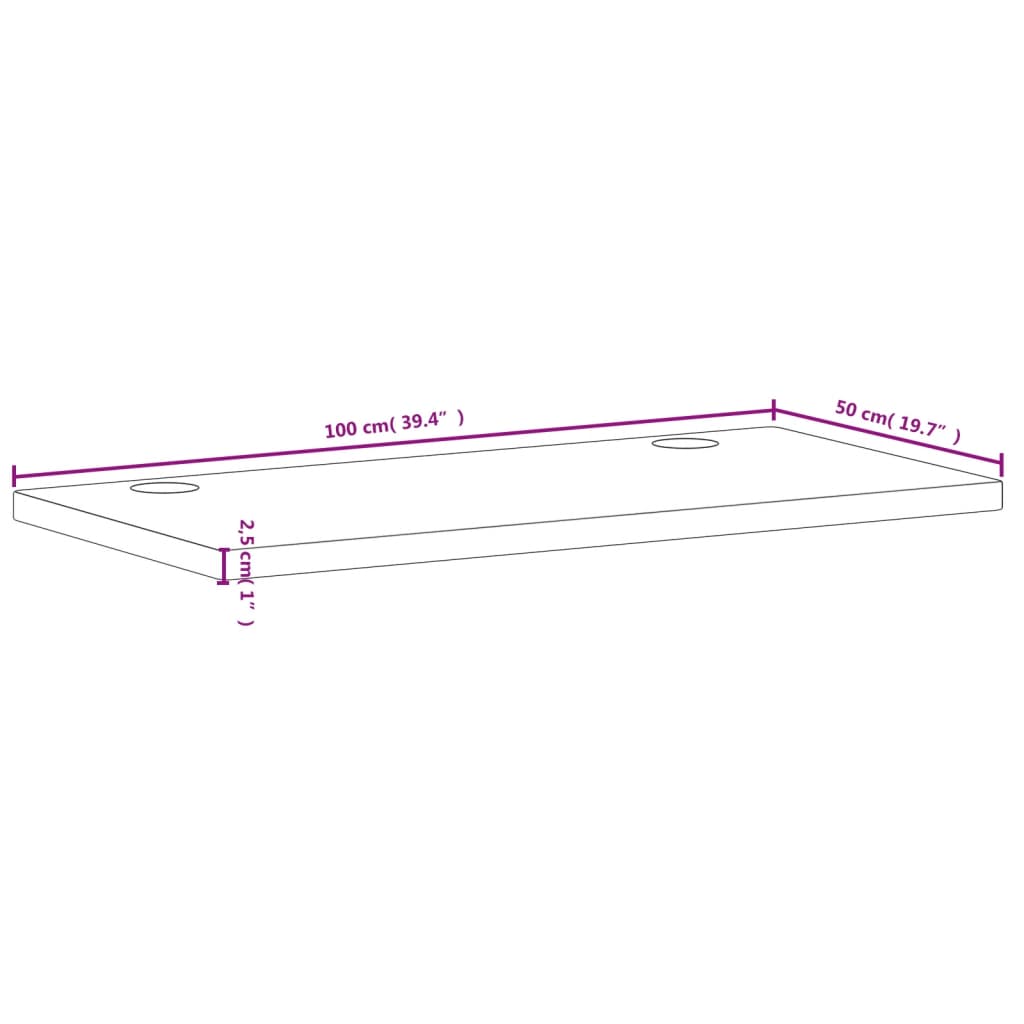 Επιφάνεια Γραφείου 100x50x2,5 εκ. από Μασίφ Ξύλο Οξιάς