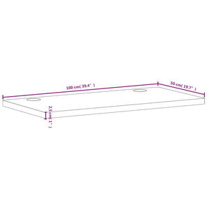 Επιφάνεια Γραφείου 100x50x2,5 εκ. από Μασίφ Ξύλο Οξιάς