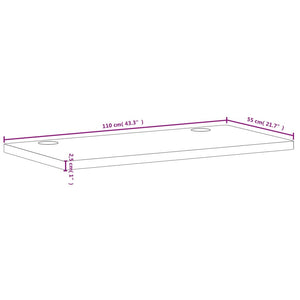 Επιφάνεια Γραφείου 110x55x2,5 εκ. από Μασίφ Ξύλο Οξιάς