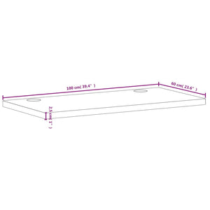 Επιφάνεια Γραφείου 100x60x2,5 εκ. από Μασίφ Ξύλο Οξιάς