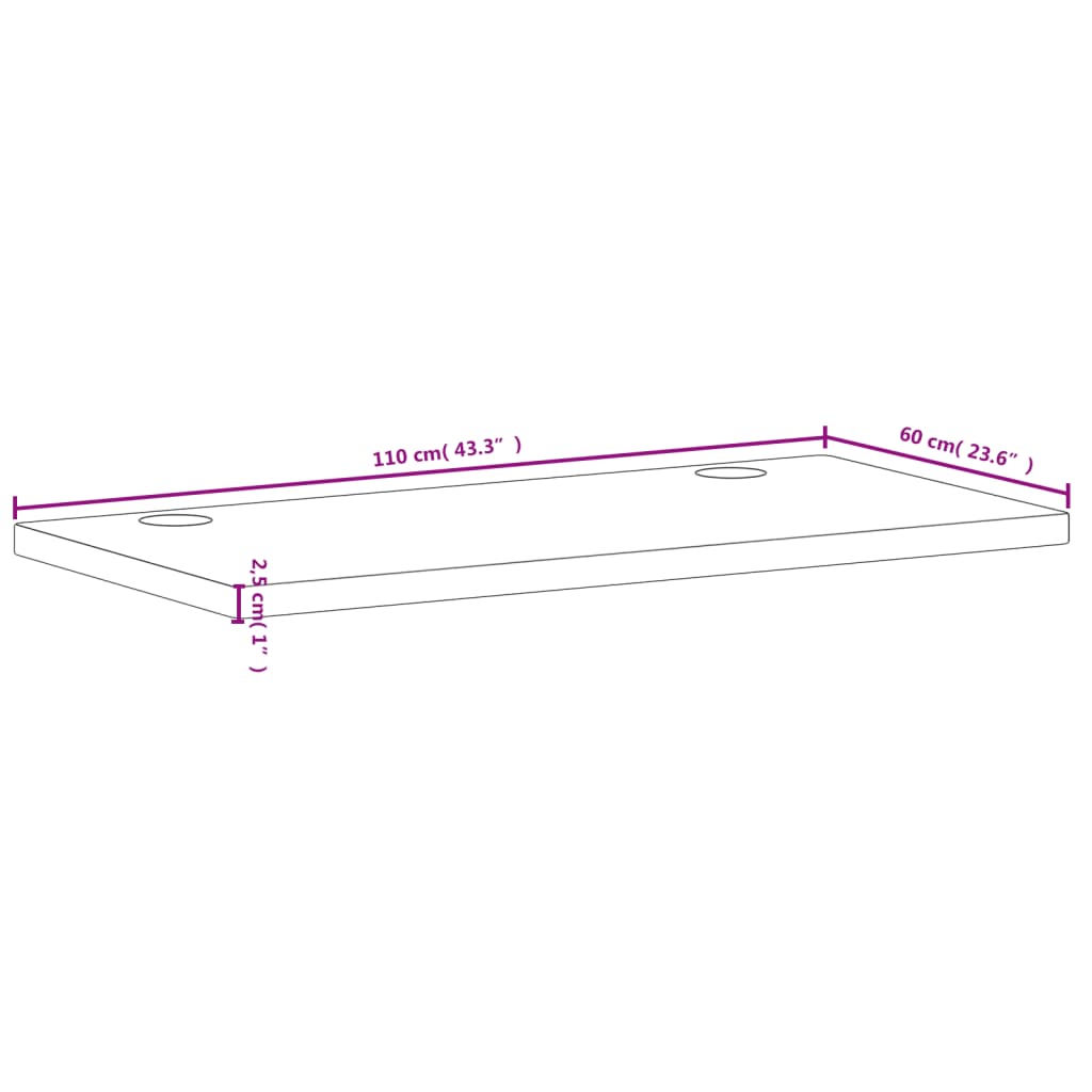Επιφάνεια Γραφείου 110x60x2,5 εκ. από Μασίφ Ξύλο Οξιάς - Pakobazaar