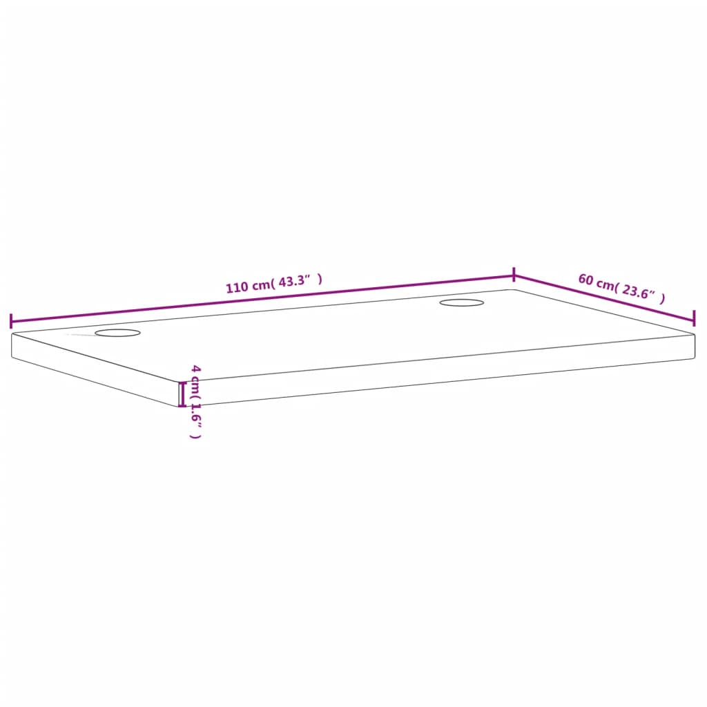 Επιφάνεια Γραφείου 110x60x4 εκ. από Μασίφ Ξύλο Οξιάς