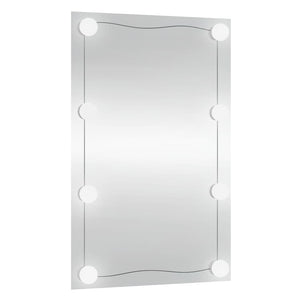 Καθρέφτης Τοίχου με LED Ορθογώνιος 40x60 εκ. Γυάλινος - Pakobazaar