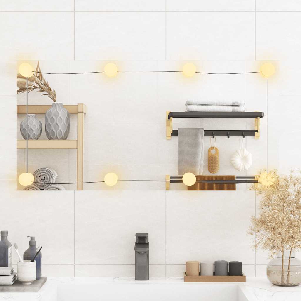 Καθρέφτης Τοίχου με LED Ορθογώνιος 40x80 εκ. Γυάλινος