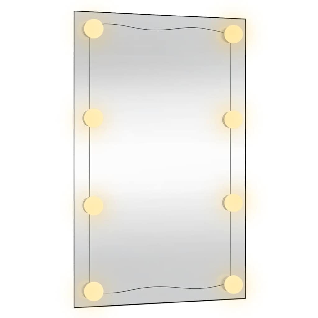 Καθρέφτης Τοίχου με LED Ορθογώνιος 50x80 εκ. Γυάλινος