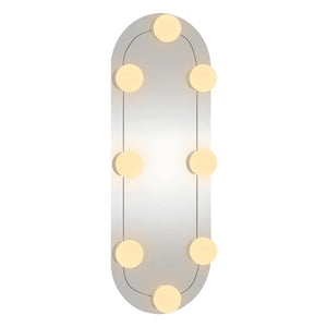 Καθρέφτης Τοίχου Οβάλ με Φώτα LED 15x40 εκ. από Γυαλί