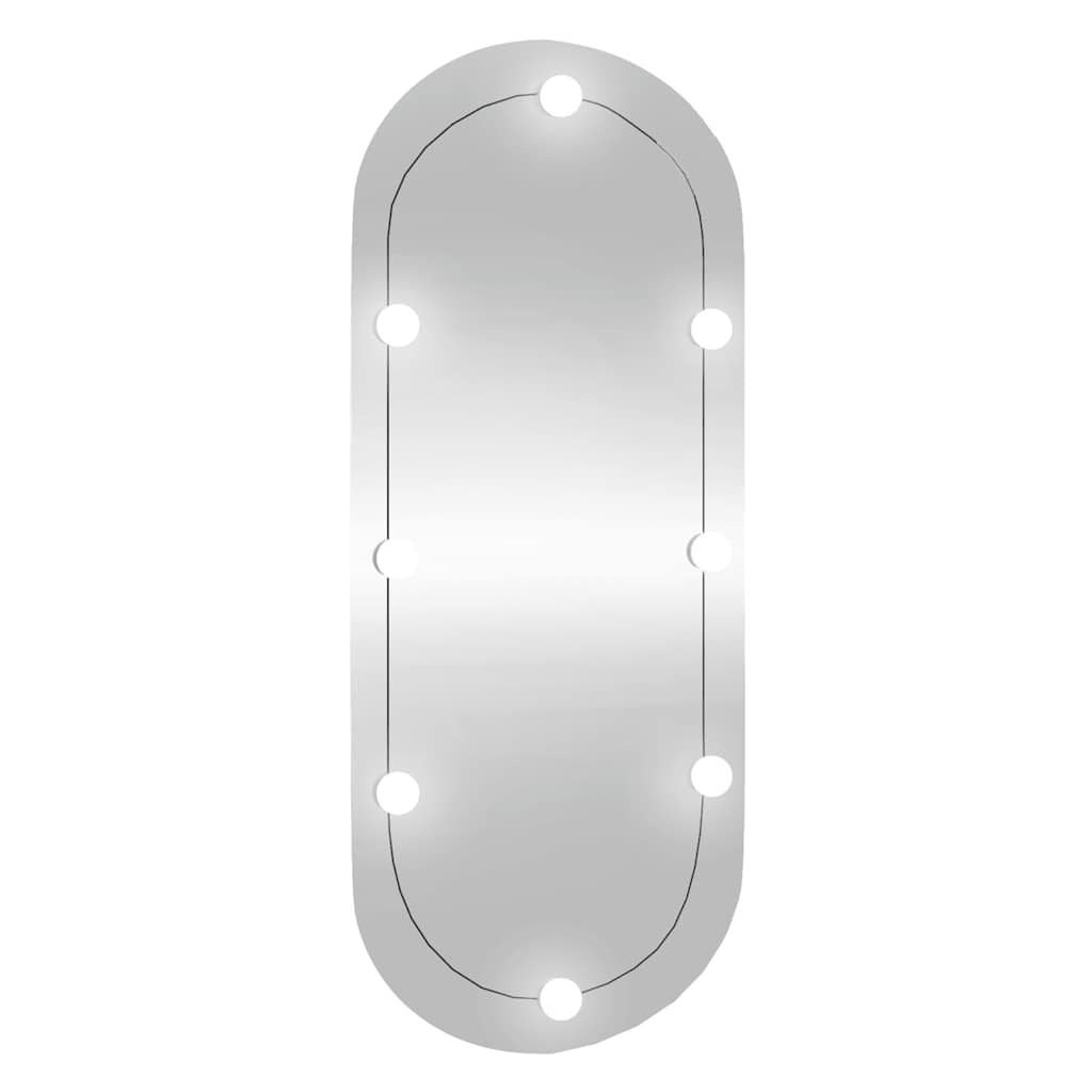Καθρέφτης Τοίχου Οβάλ με Φώτα LED 25x60 εκ. από Γυαλί