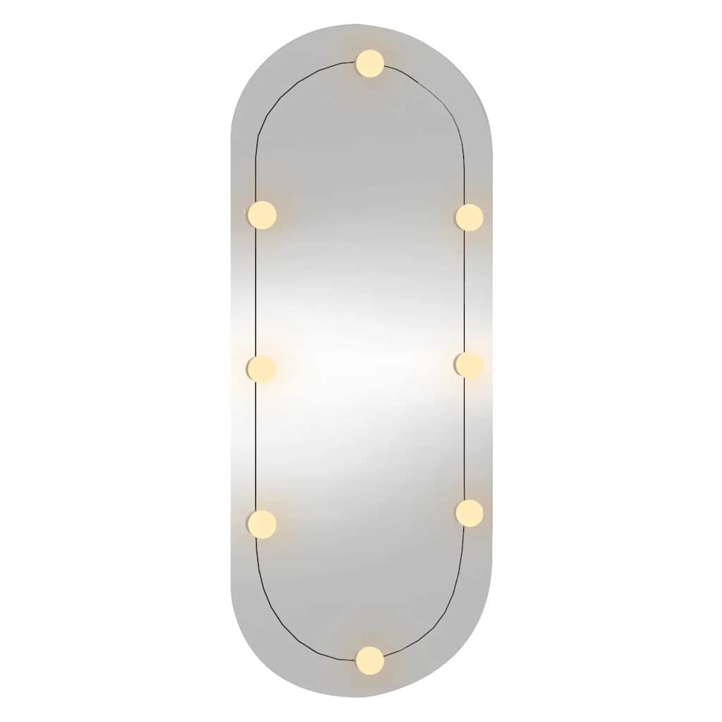 Καθρέφτης Τοίχου Οβάλ με Φώτα LED 25x60 εκ. από Γυαλί