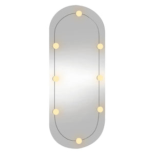 Καθρέφτης Τοίχου Οβάλ με Φώτα LED 25x60 εκ. από Γυαλί