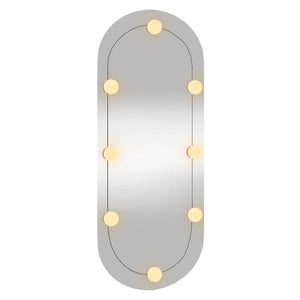 Καθρέφτης Τοίχου Οβάλ με Φώτα LED 30x70 εκ. από Γυαλί