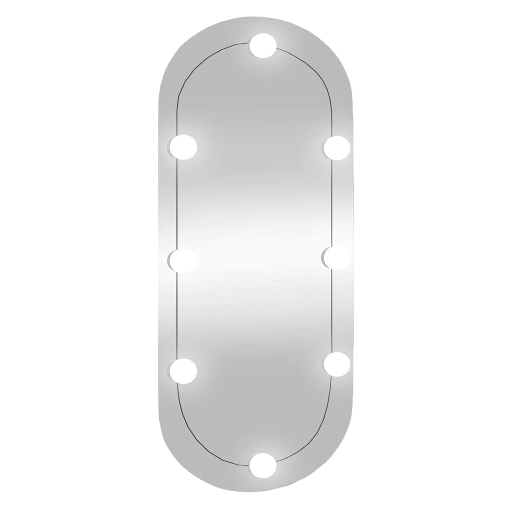 Καθρέφτης Τοίχου Οβάλ με Φώτα LED 30x80 εκ. από Γυαλί