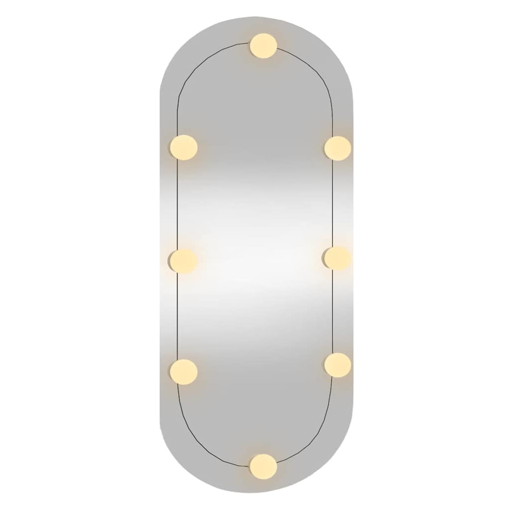 Καθρέφτης Τοίχου Οβάλ με Φώτα LED 30x80 εκ. από Γυαλί