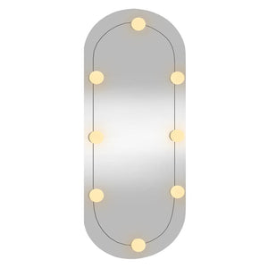 Καθρέφτης Τοίχου Οβάλ με Φώτα LED 30x80 εκ. από Γυαλί