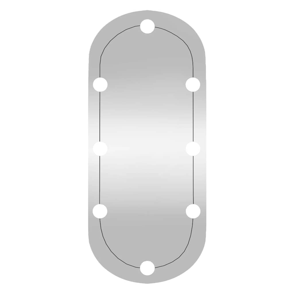 Καθρέφτης Τοίχου Οβάλ με Φώτα LED 30x80 εκ. από Γυαλί