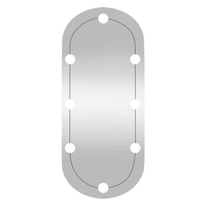 Καθρέφτης Τοίχου Οβάλ με Φώτα LED 30x80 εκ. από Γυαλί