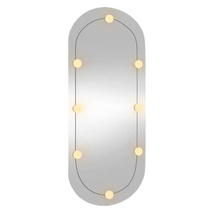 Καθρέφτης Τοίχου Οβάλ με Φώτα LED 45x100 εκ. από Γυαλί