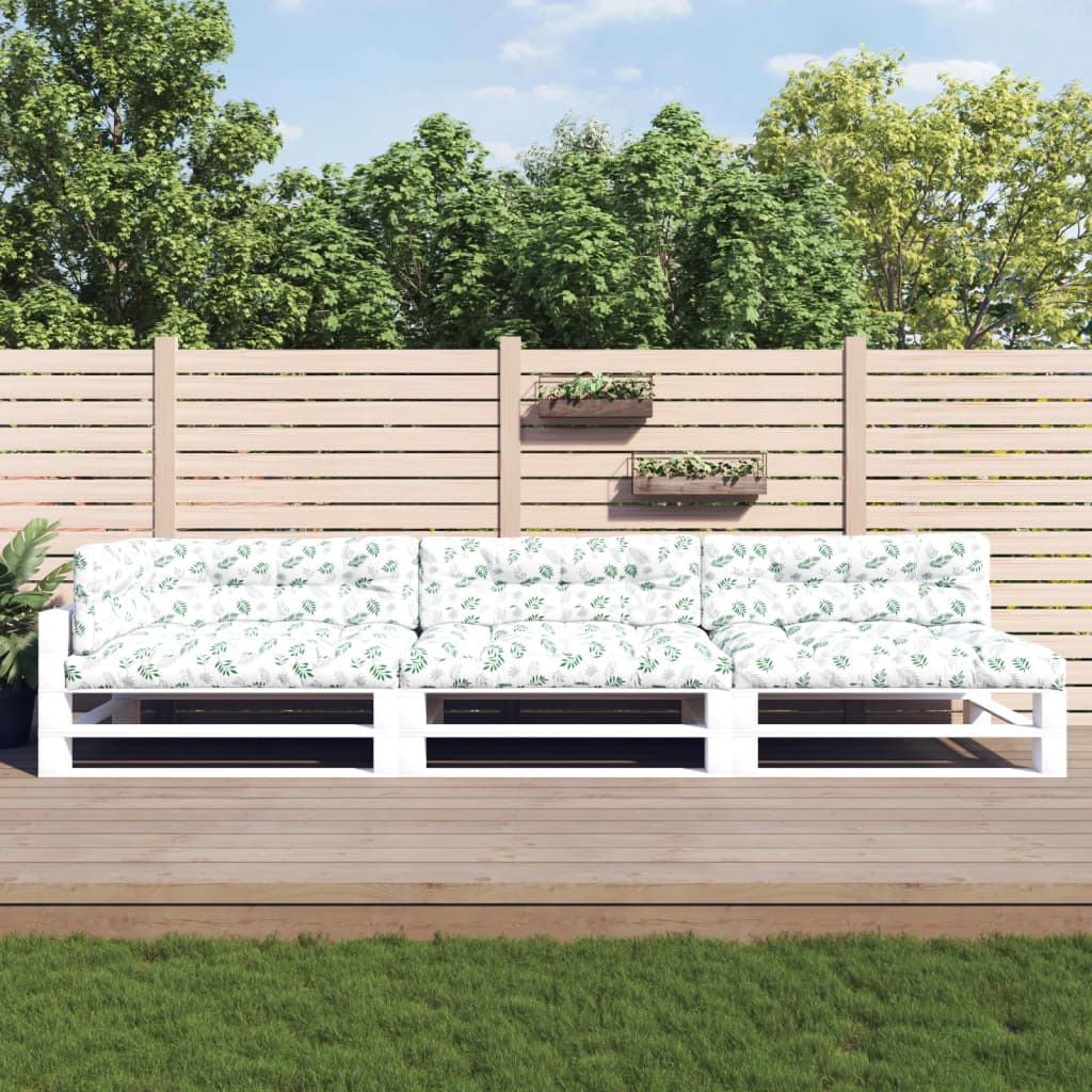 Μαξιλάρια Παλέτας 7 τεμ. Σχέδιο Φύλλων Υφασμάτινα - Pakobazaar