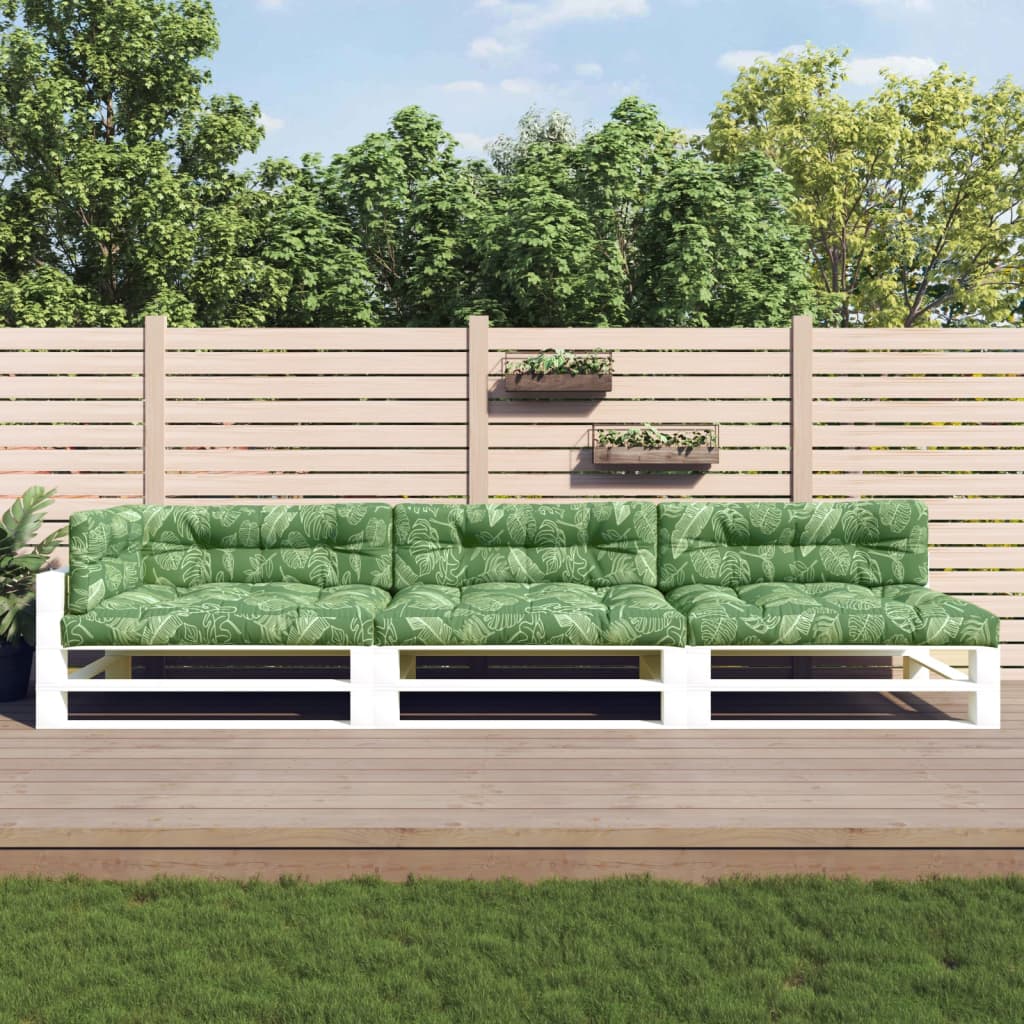 Μαξιλάρια Παλέτας 7 τεμ. Σχέδιο Φύλλων Υφασμάτινα - Pakobazaar