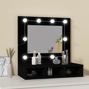 Έπιπλο Καθρέφτη με LED Μαύρο 60 x 31,5 x 62 εκ. - Pakobazaar